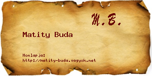 Matity Buda névjegykártya